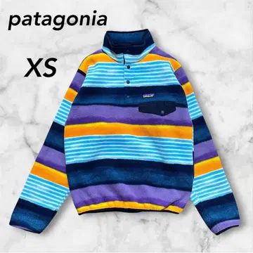 파타고니아 신틸라 스냅T 보더 무늬 블루 계열 XS 바이컬러