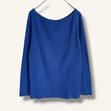 슬로브 이에나 보트넥 리브 상의 백 슬릿 파랑 블루 긴팔