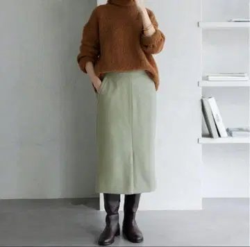 SLOBE IENA 울 타이트 스커트 super110 그린 36