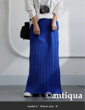 antiqua(안티카) 헤링본 니트 스커트 R 택 포함 새상품