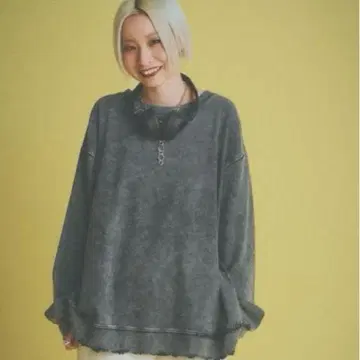 JEANSIS [미키노스케 기획] 데미지 스티치 스웨트 지나시스