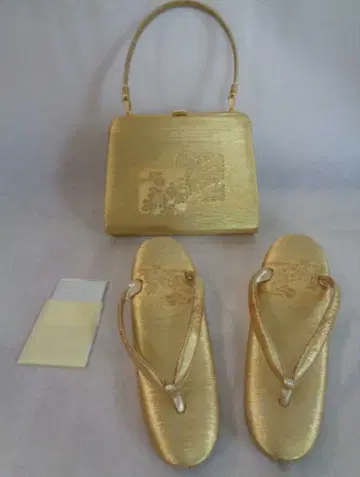 고급 도쿄 금 독수리 정장 예복용 기모노 가방 & 조리