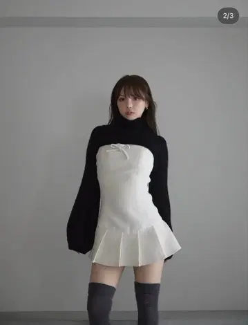 andmary Twiggy tweed mini dress white