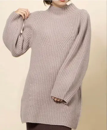 [ SNIDEL ] 라벤더색 하이넥 니트 스웨터 긴팔