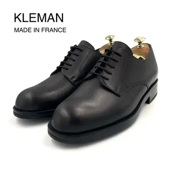 [ 미사용품 ] KLEMAN (클레망) 플레인 엽서 가죽 신발 블랙 계열