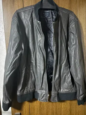 아바클로 그레이 블랙 인조 가죽 봄버 자켓 일본 미발매 모델