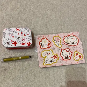 헬로키티 스티커 & 캔 케이스 세트