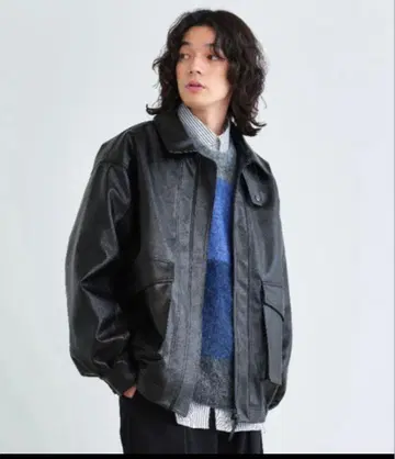 SINSS / Loose Synthetic Leather Blouson