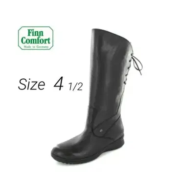 새상품급 핀 컴포트 롱 부츠 블랙 백 레이스 23.5cm