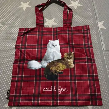 폴앤조 PAUL & JOE 고양이 패턴 토트백 체크 무늬