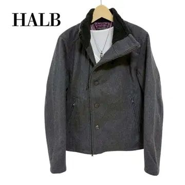 HALB 울 코트 멜톤 자켓 아우터 그레이 계열