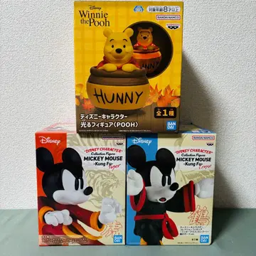 미키 피규어 & 푸우 룸 라이트 3종 세트