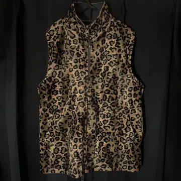 90s 레오파드 무늬 벨로아 집업 베스트