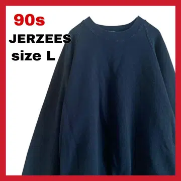 90s USA제 저지즈 래글런 맨투맨 L 블랙 무지