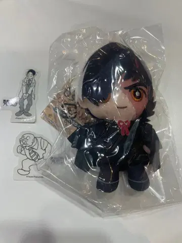 앉은 공 체인 마스코트 블랙 잭 미니 스티커 2장