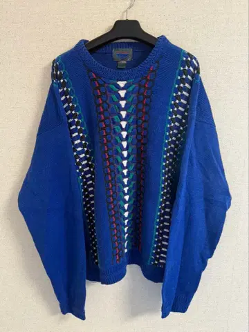 80s~90s 빈티지 니트 스웨터 올 패턴 3D 니트