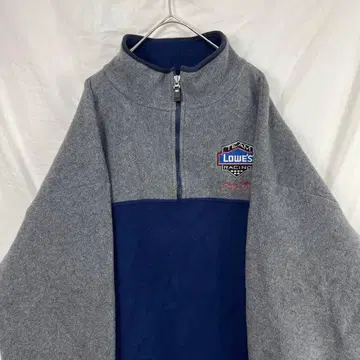 캐나다제 90s 레이싱 하프 지퍼 플리스 자켓 네이비