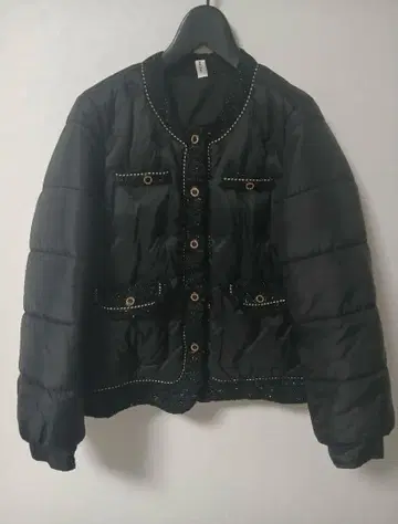 트위드 디자인 블루종