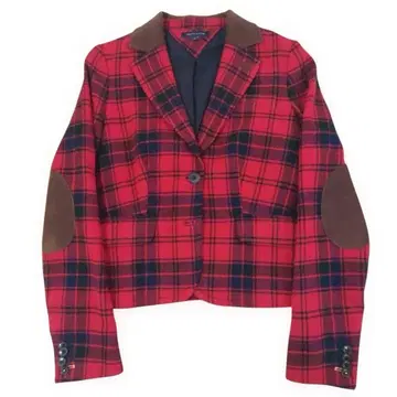 TOMMY HILFIGER 빨검 체크 무늬 숏 자켓 사이즈 6