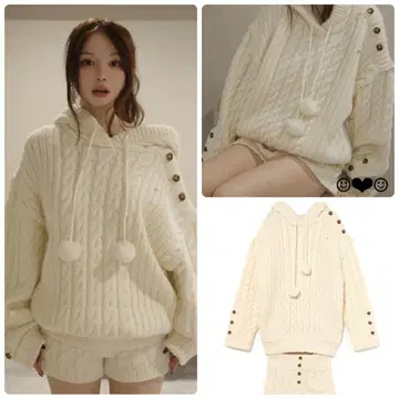 andmary Yara 케이블 니트 세트업 아이보리