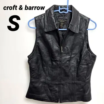 croft & barrow 블랙 램스킨 가죽 자켓 베스트