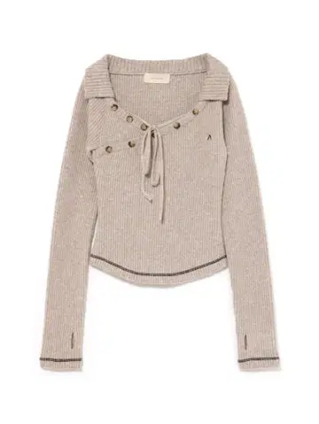 ANDMARY Anita 버튼 니트 탑 베이지