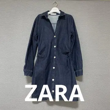 새상품급 ZARA 자라 데님 셔츠 버튼 포함 원피스 L