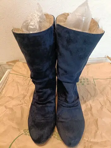 네이비 2WAY 스웨이드 느낌 퍼 내부 부츠