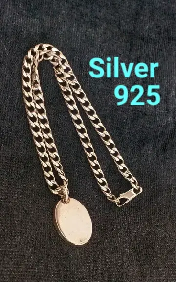 실버 925 오벌 펜던트 목걸이