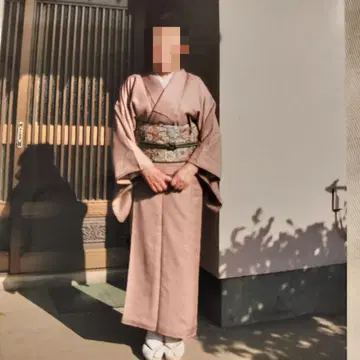 기모노 다회 이로무지 연보라 사계절 꽃무늬