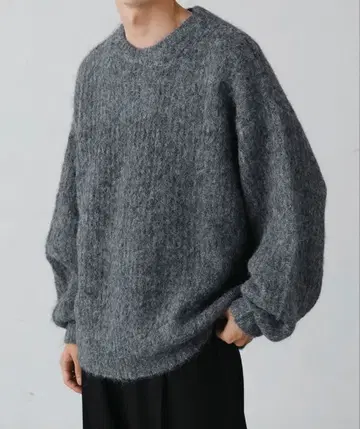 [epnok] 모헤어 라이크 멜란지 니트 니트 그레이