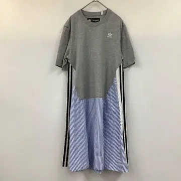 adidas original 아디다스 스트라이프 셔츠 원피스 무릎 아래