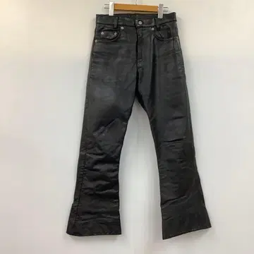 P.BOMBER USA 봄버 천연 가죽 가죽 팬츠 30 블랙