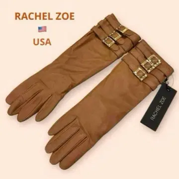 [ RACHEL ZOE ] 레더 글로브 가죽 장갑 카멜 롱