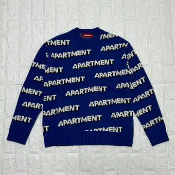 APARTMENT 아파트 로고 니트 스웨터 파랑
