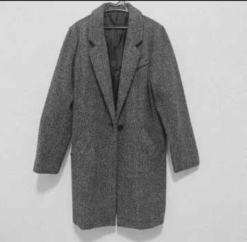 헤링본 무늬 그레이 체스터 코트