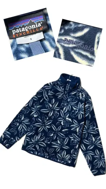 새상품급 파타고니아 신틸라 스냅T 플리스 하이비스커스 패턴 올 패턴