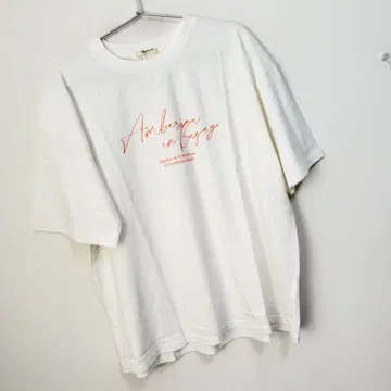 클래식 엘프 면 100% 가슴 필기체 로고 매끄러운 실켓풍 반팔 티셔츠