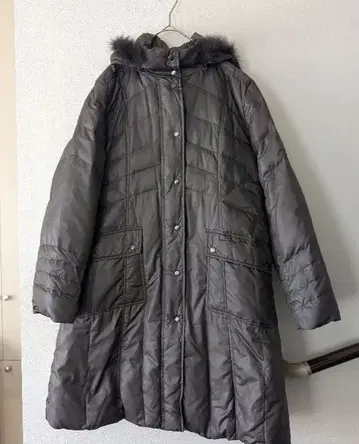 [ 다운 코트 ] 페더 롱 코트 여성용 방한 후드 부착