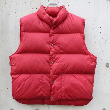 80s L.L.Bean 다운 베스트 빨간색 핑크