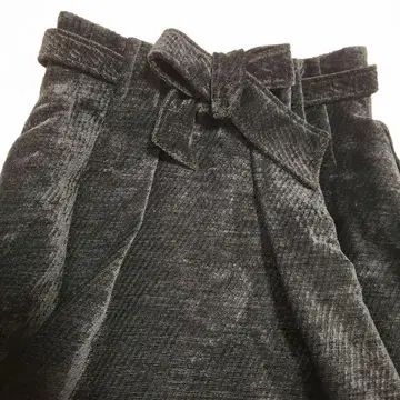 플레어 스커트 코듀로이 블랙 허리 리본 포함 릴리 브라운 사이즈 0