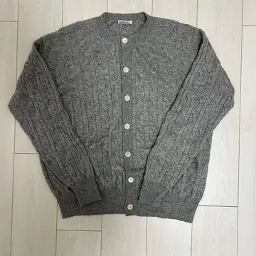 AURALEE 캐시미어&실크 케이블 니트 가디건