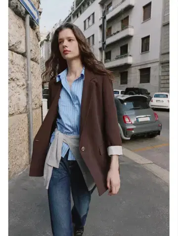 ZARA 브라운 테일러드 자켓 L 사이즈