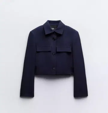 [택 포함 새상품] ZARA 네이비 크롭 자켓
