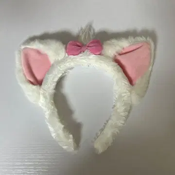 화이트 고양이 귀 머리띠