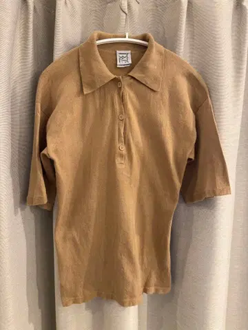 Baserange 베이스레인지 니트 피케 셔츠 릴랙스 카멜