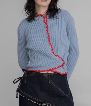 bita vacancy 배색 스티치 니트 가디건