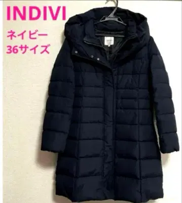 INDIVI 네이비 다운 롱 코트 36 사이즈