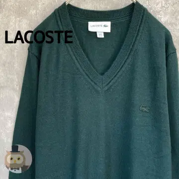 [일본제] LACOSTE 라코스테 V넥 얇은 소재 니트 스웨터 구제 의류
