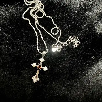 SV925 십자가 크로스 레드 지르코니아 목걸이 고딕 앤티크